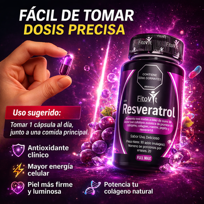 Resveratrol™️ – Concentrado para Juventud Celular y Corazón Fuerte.