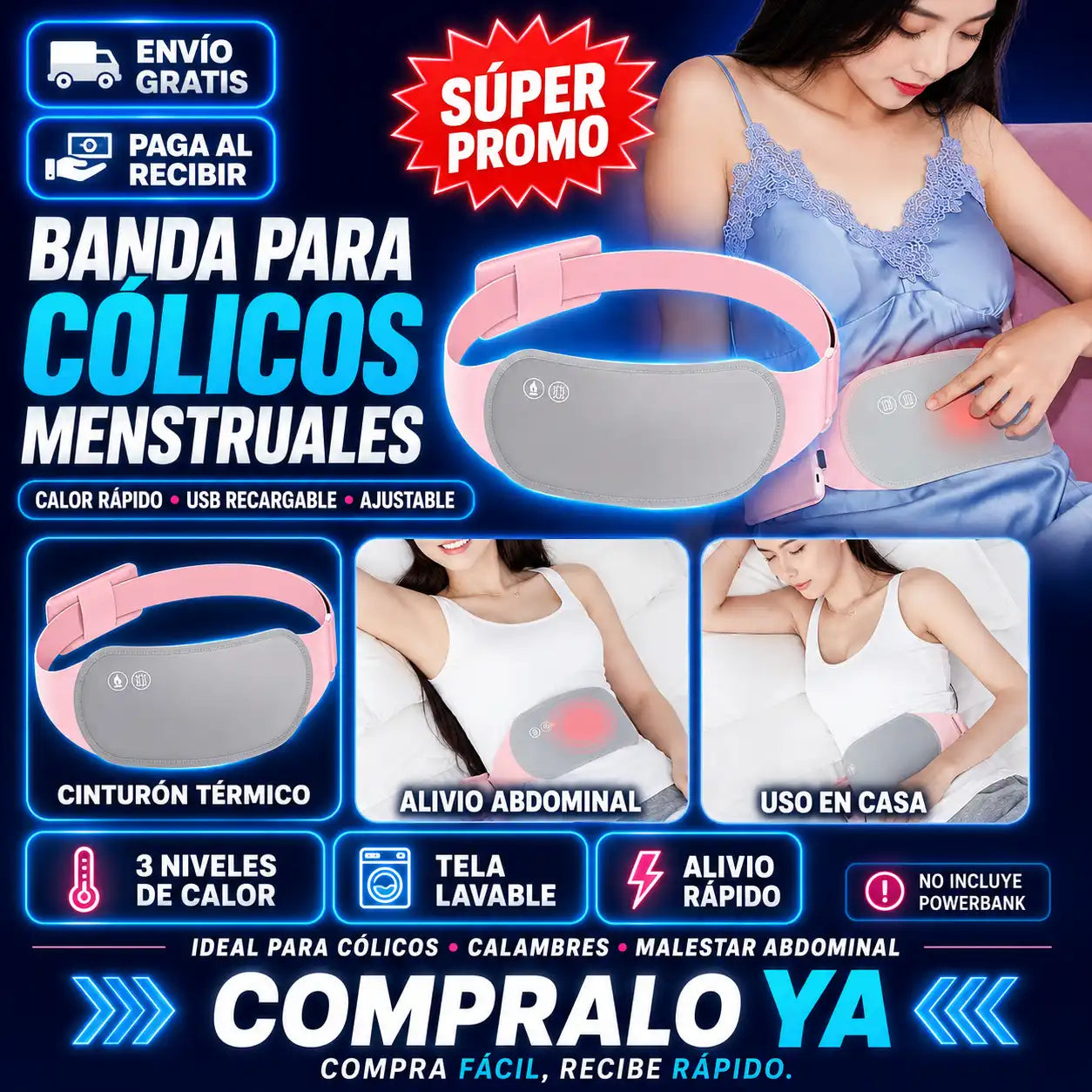 BANDA PARA COLICOS MENSTRUALES