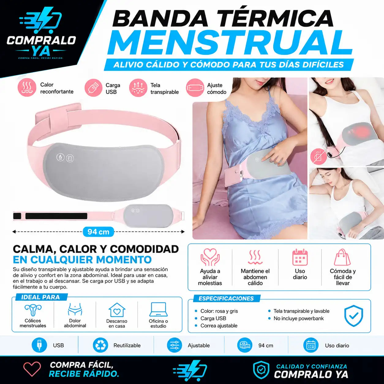 BANDA PARA COLICOS MENSTRUALES