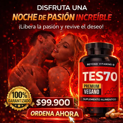 TES70 - Testosterona Alta, Rendimiento Superior.