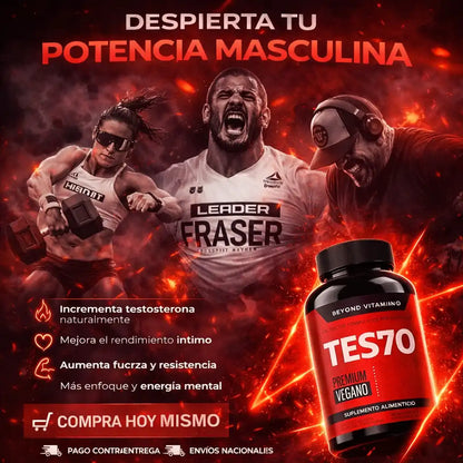 TES70 - Testosterona Alta, Rendimiento Superior.