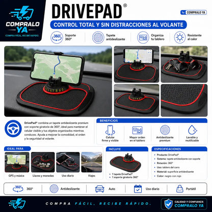 DriveGrip Pro® — Estabilidad total para navegación y llamadas al conducir
