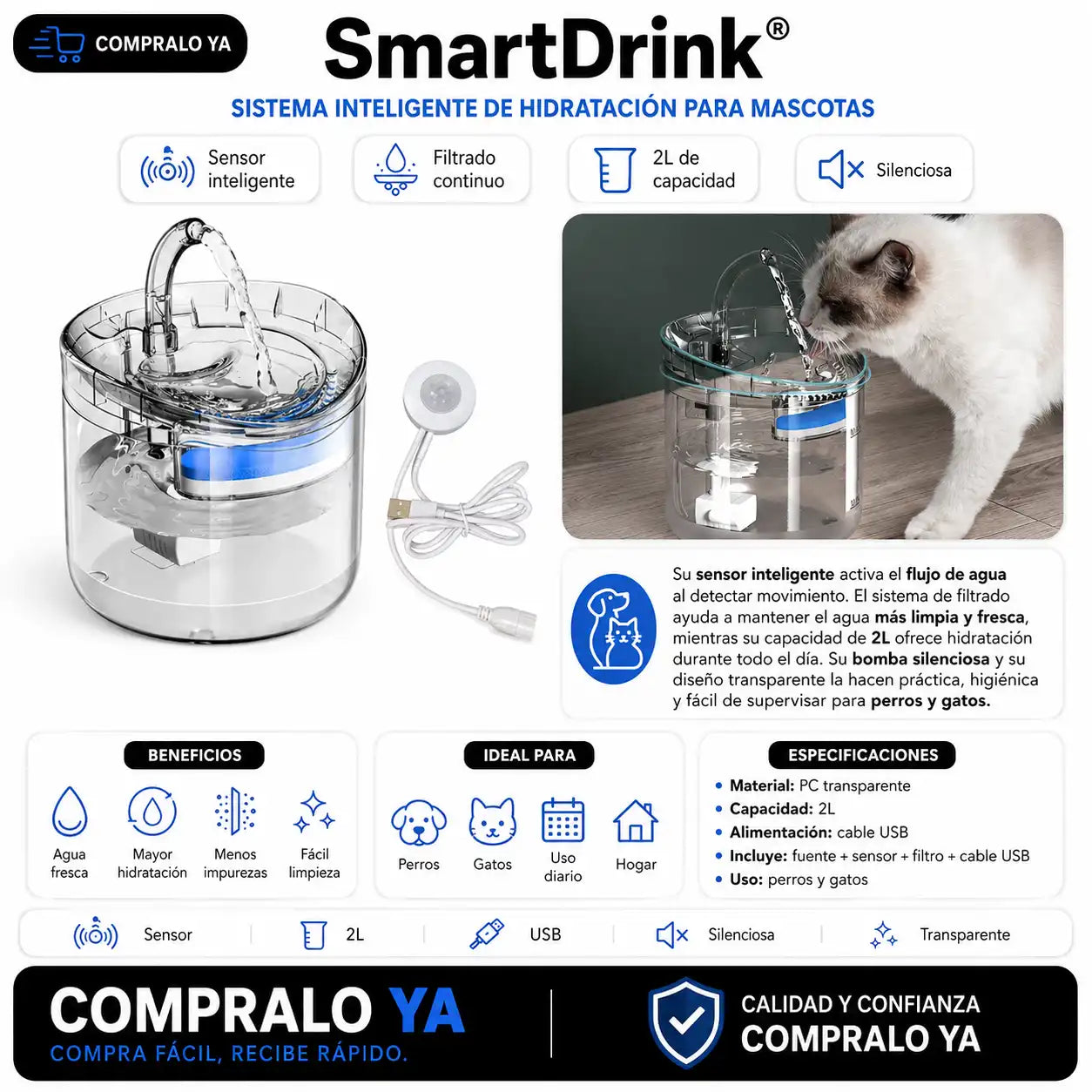 SmartDrink® — Sistema inteligente de hidratación para mascotas