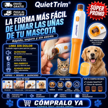 QuietTrim® — La forma más fácil de limar las uñas de tu mascota