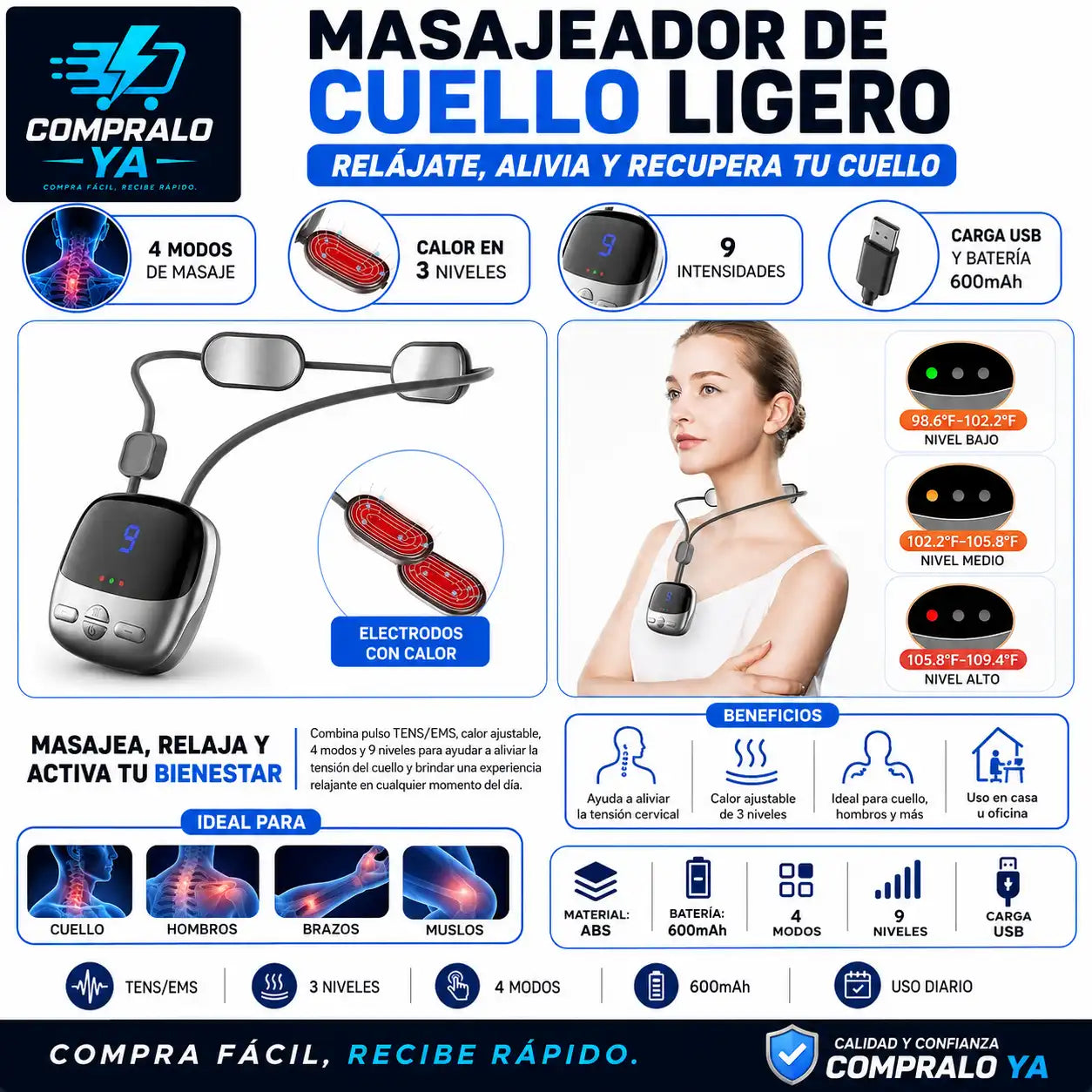 MASAJEADOR DE CUELLO LIGERO