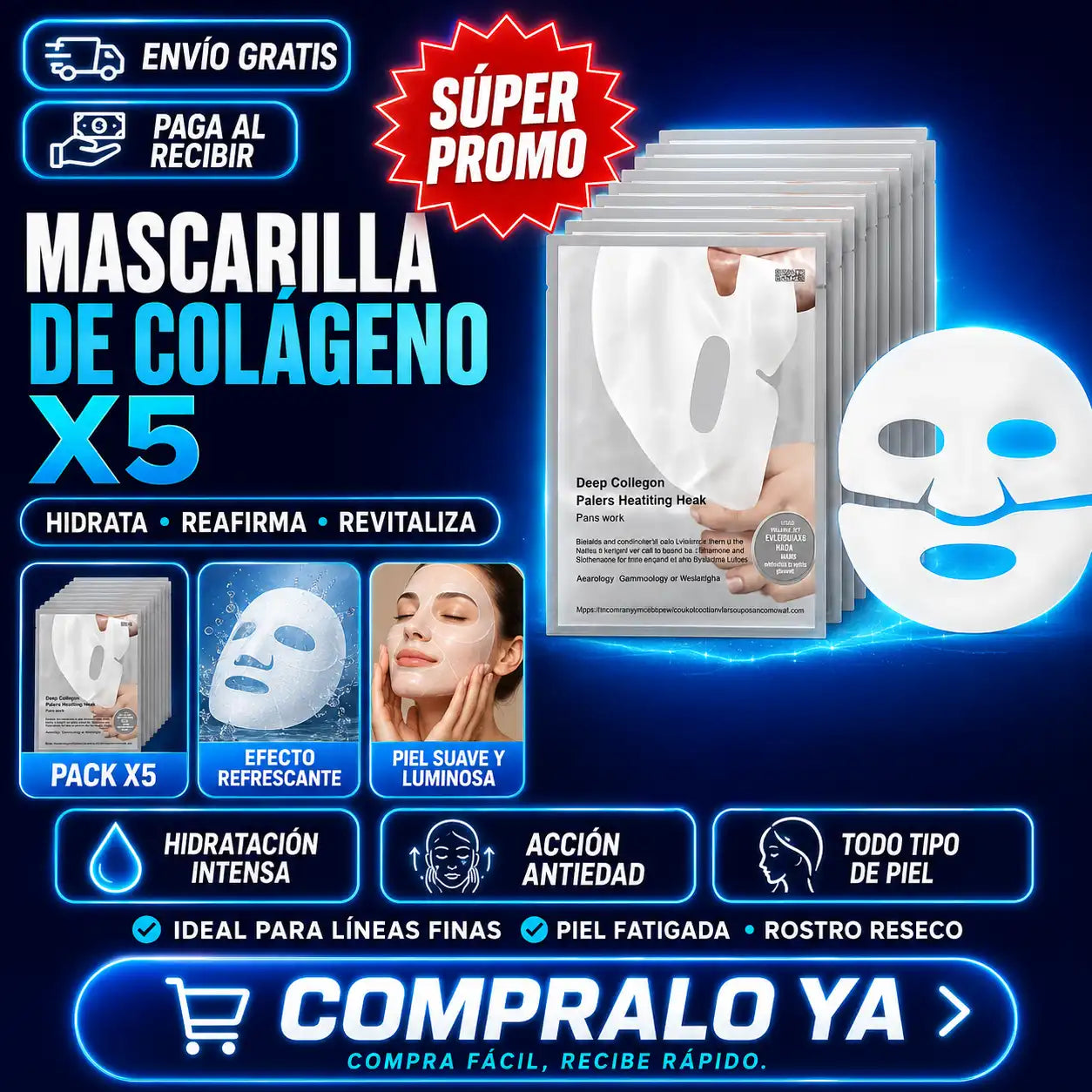 MASCARILLA DE COLAGENO X5
