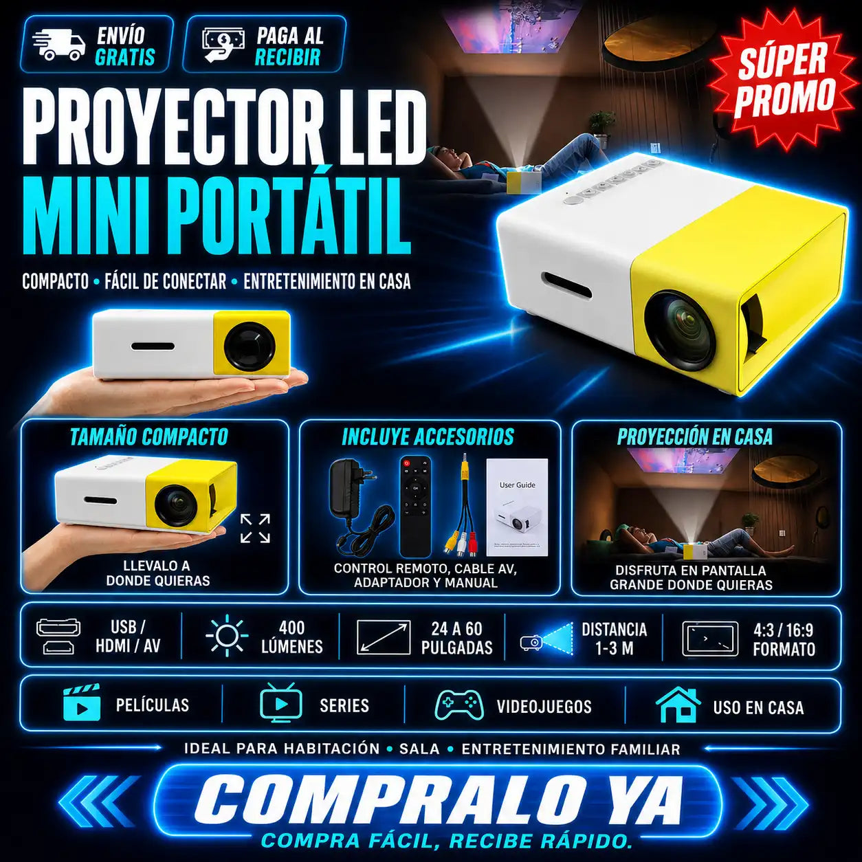 VisionPro® — Pantalla gigante HD desde cualquier lugar