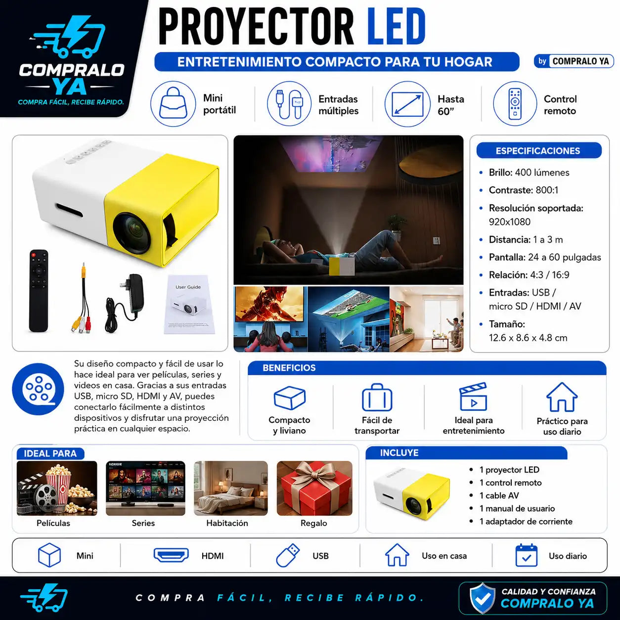 VisionPro® — Pantalla gigante HD desde cualquier lugar