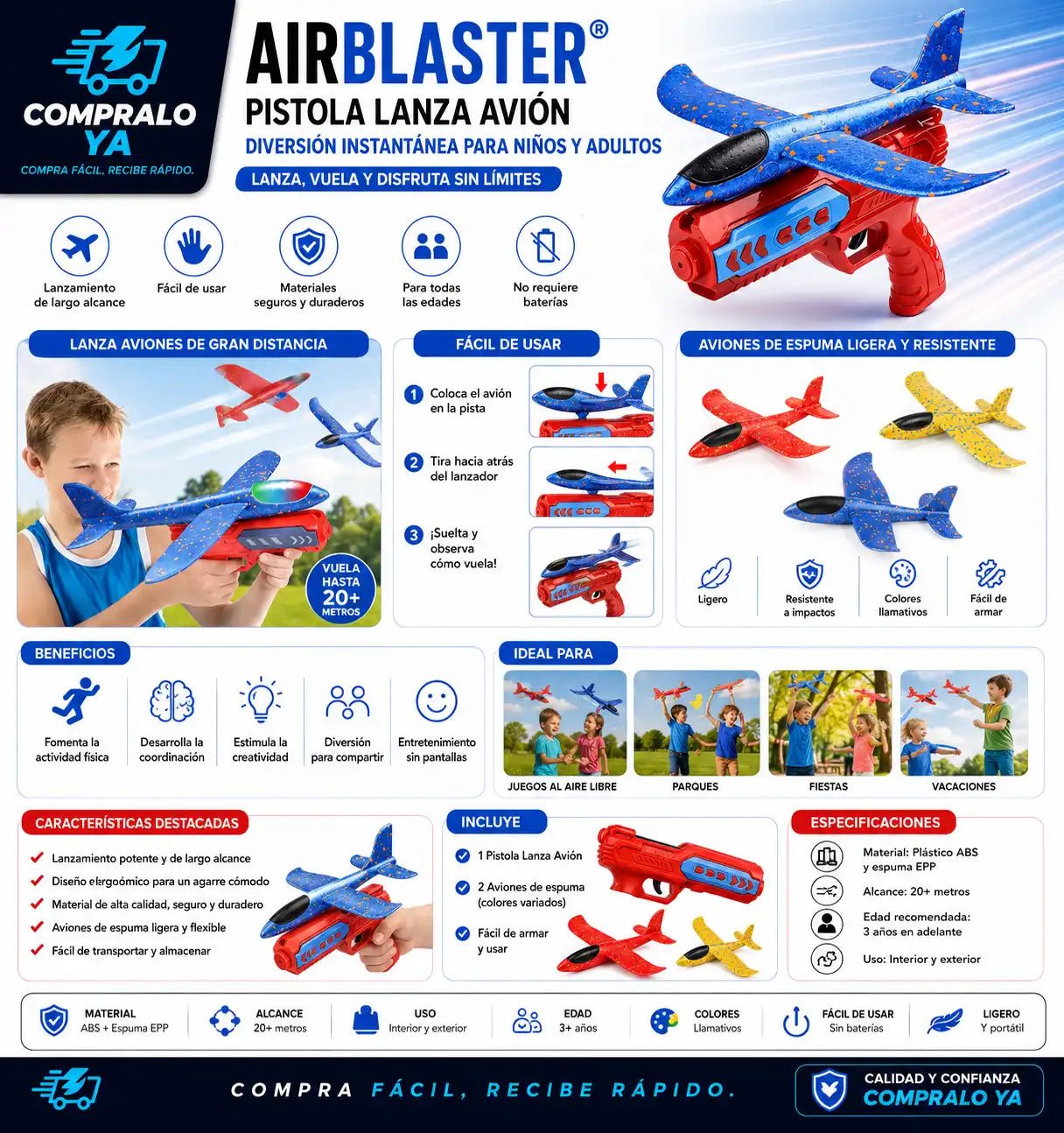 AirBlaster® — Diversión instantánea para niños y adultos