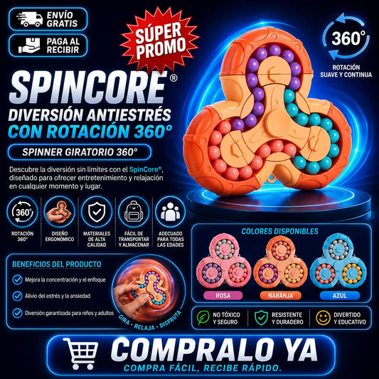 SpinCore® — Diversión antiestrés con rotación 360°