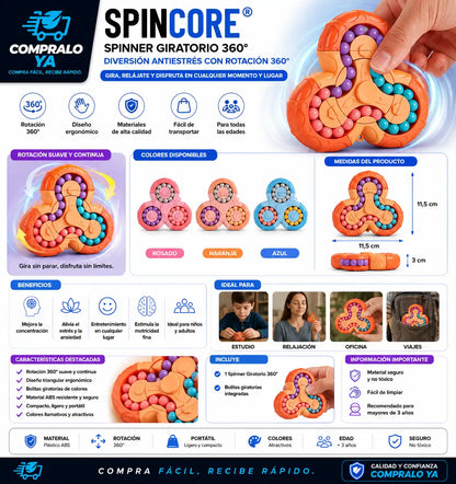 SpinCore® — Diversión antiestrés con rotación 360°