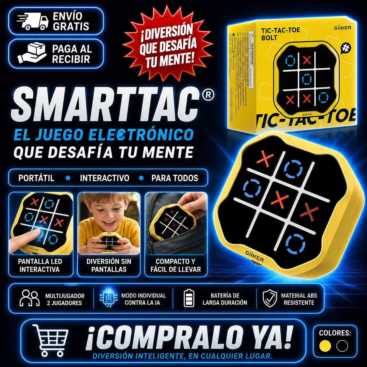 SmartTac® — El juego electrónico portátil que desafía tu mente