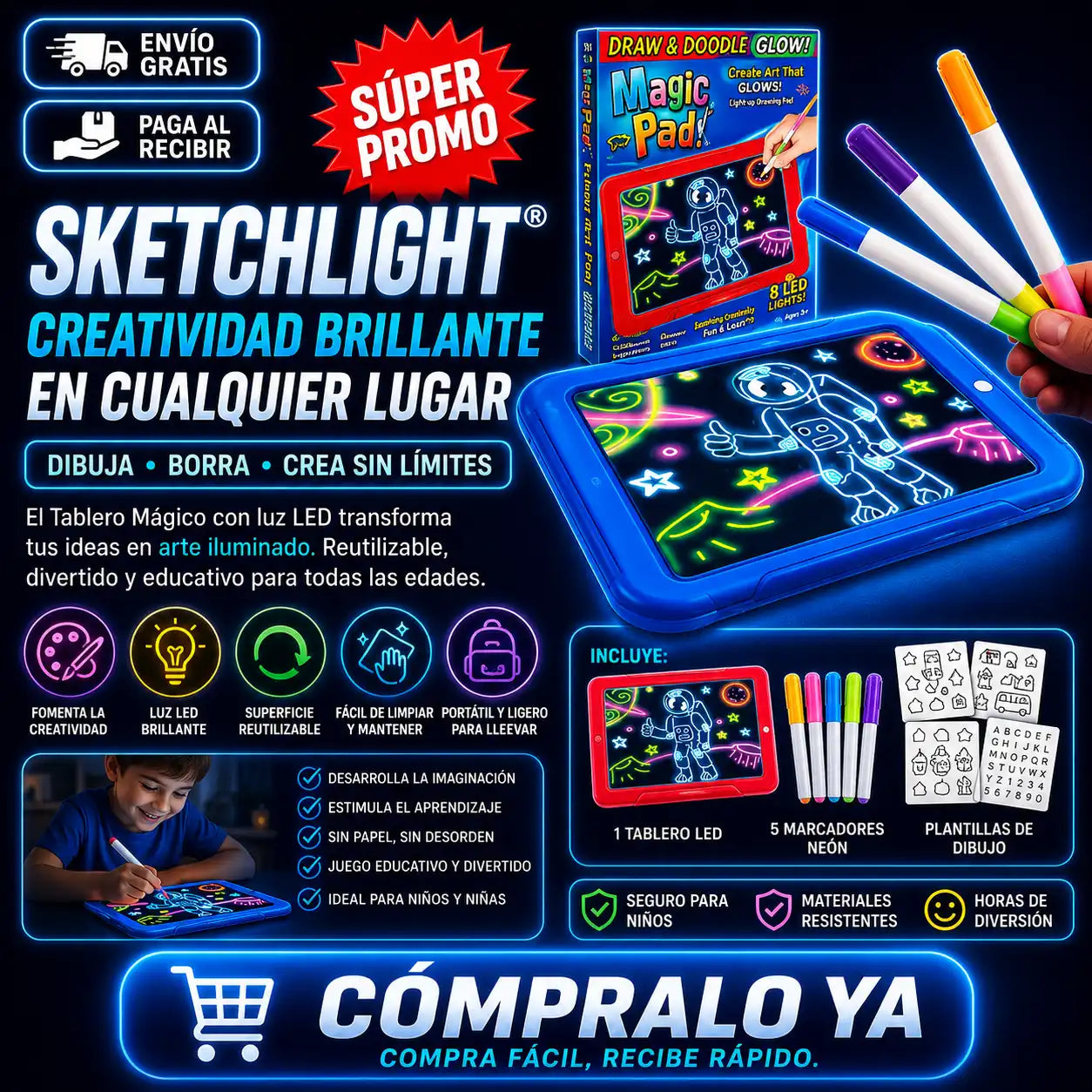 SketchLight® — Creatividad brillante en cualquier lugar
